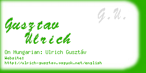gusztav ulrich business card